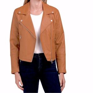 AVEC LES FILLES Moto Faux Leather Jacket